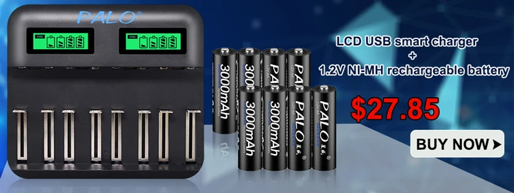 PALO 3,7 V 18650 зарядное устройство с функцией power Bank для 1,2 V A AA AAA SC 3,7 V 18650 26650 14500 литий-ионные аккумуляторы