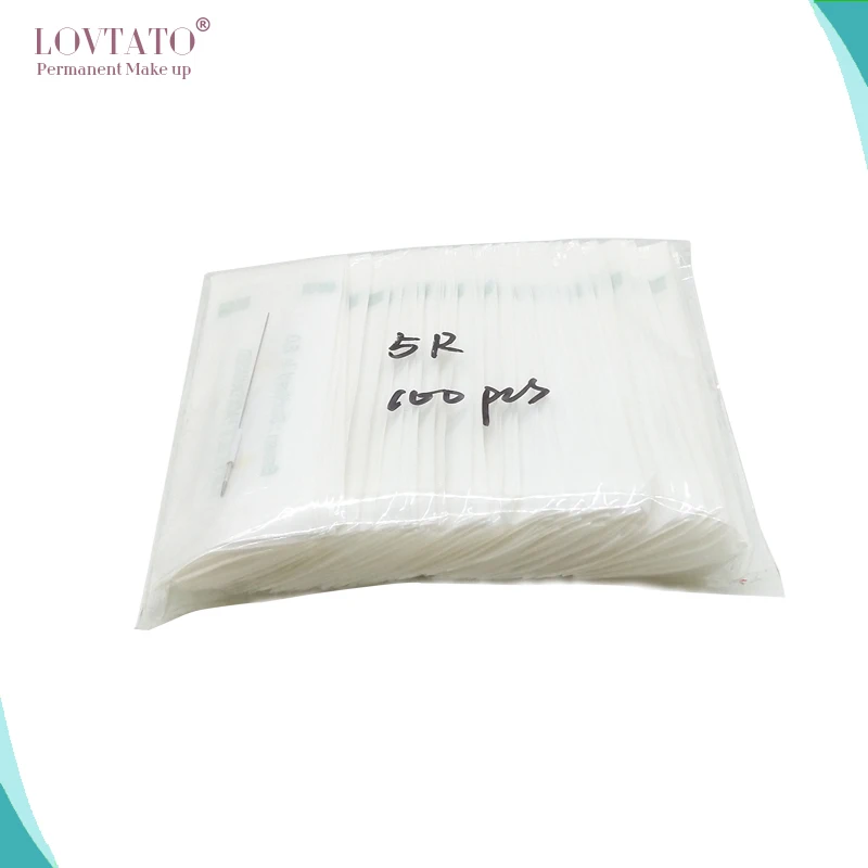 Одноразовые стерилизуемые R5 иглы для перманентного макияжа 100 шт круглых 5rl