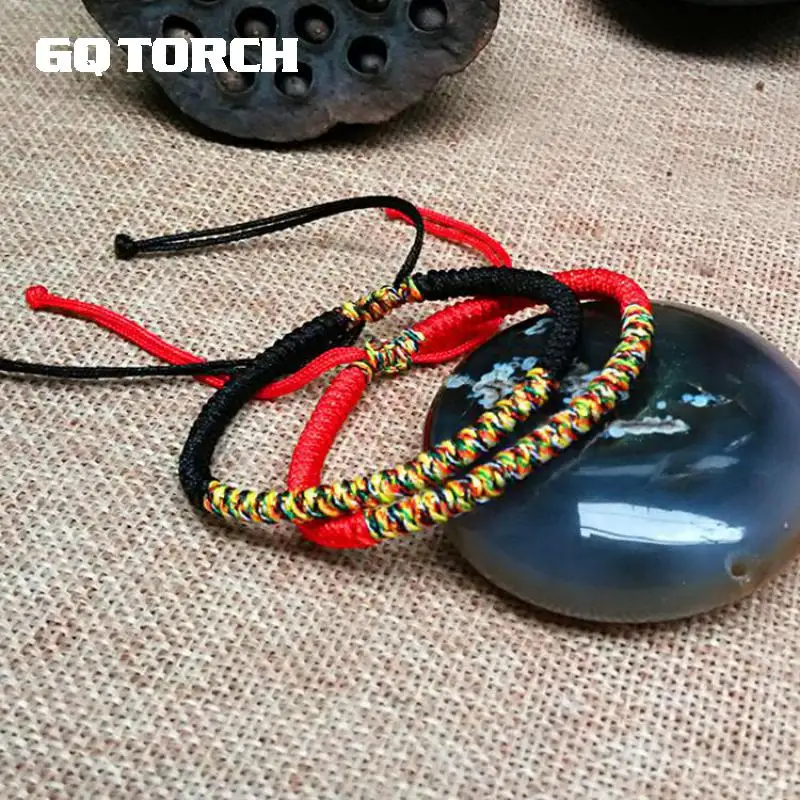 Тибетские счастливые буддийские узлы ручной работы веревка браслет для мужчин и