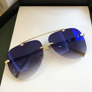 2022  Luxury  Designer Fashion Oval Rimless SunglassesSummer Glasses Fashion Sun glasses For Men Wom in Pakistan