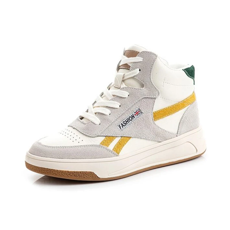 

Fashion Women's Vulcanize Shoes Ladies Genuine Leather Casual Shoes Women High Top Platform Sneakers Winter Fur Sport Shoes