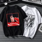 Футболка мужская в стиле аниме 90-х80-х, уличная одежда в стиле Харадзюку, неоновая футболка с графическим принтом в стиле хип-хоп, мультяшная одежда