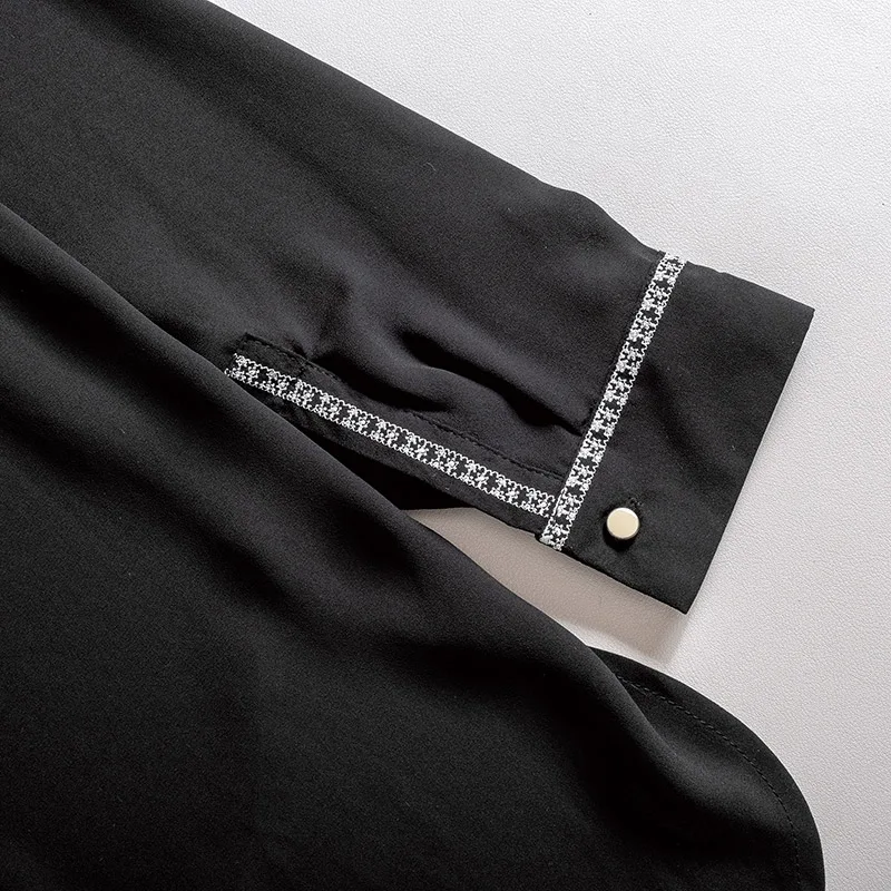 

Clearance Discount Black Chiffon Blouse Women Fashion Asymmetry Hem Women's Blusas Stylish Office Lady Woman Blouses Shirts