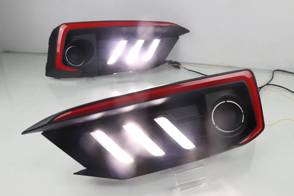 Год для Honda Civic Дневной светильник автомобильные аксессуары светодиодный DRL головной светильник для Civic противотуманный светильник