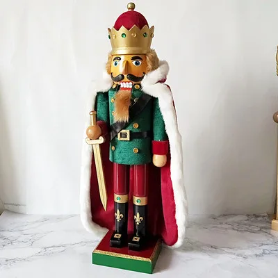 Style as photo Деревянная кукла «Щелкунчик», фигурки солдата из грецкого ореха, винтажная кукла ручной работы, детская игрушка, подарок, декоративные украшения, украшение для дома 60 см - Цвет: Style as photo