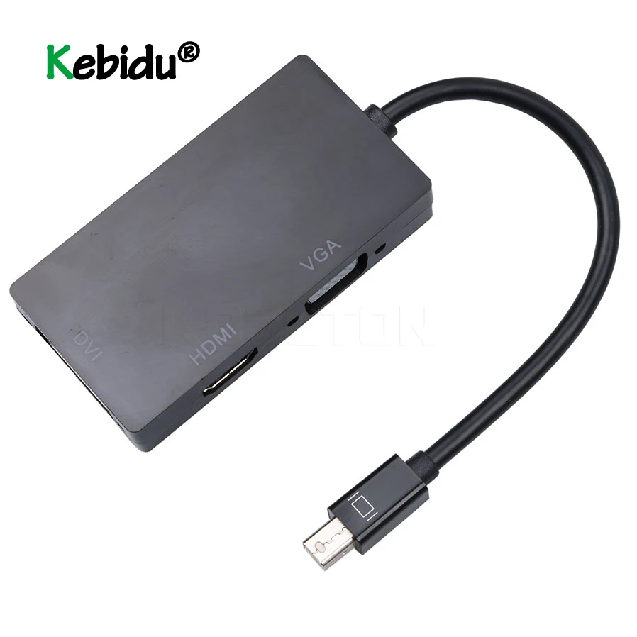 3 в 1 Mini Display Port DP Male к HDMI совместимым DVI VGA Female адаптер конвертер кабель для MacBook Air Pro
