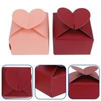 50pcs heart wedding candy box paper candy holder square gift wrapping box