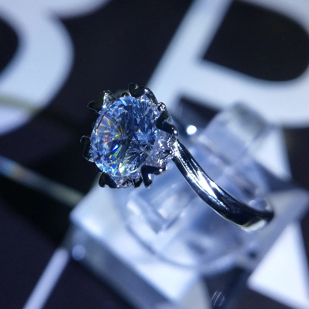 Снежинка 1.0ct 6 5 мм создания Свадебные Обручение кольца для Для женщин вечерние 925