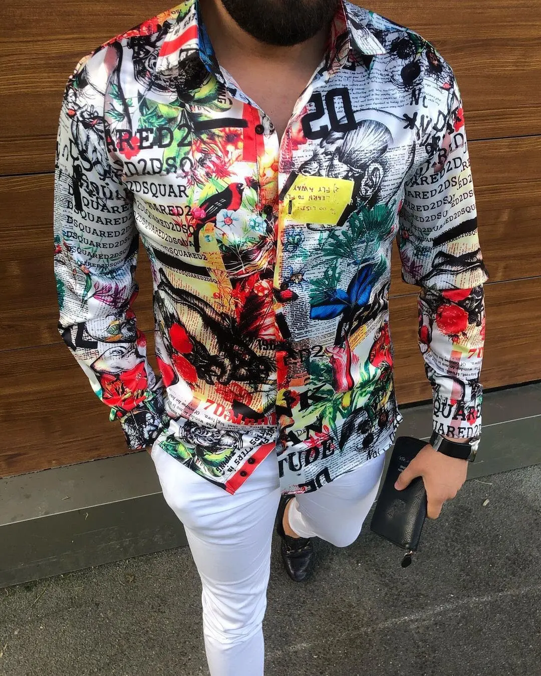 

Новая роскошная золотистая синяя рубашка, мужская приталенная рубашка с длинным рукавом, красная женская рубашка, Мужская Клубная рубашка ...