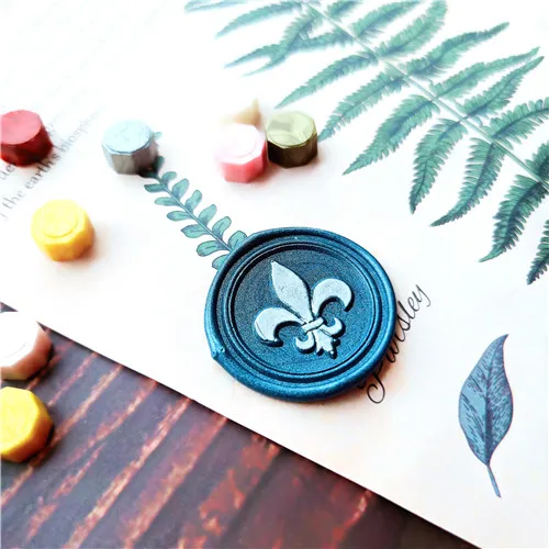 DIY Ирис Цветок Настроить имя коробка набор Персонализированные письмо/воск для