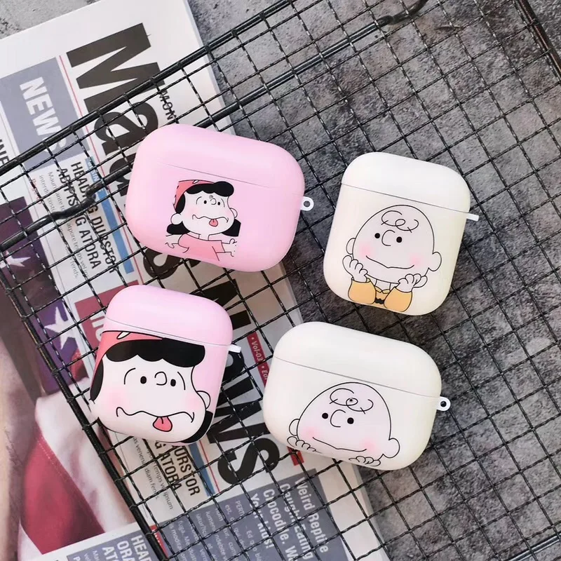 Милый Charlie коричневый Lucy беспроводной bluetooth гарнитура чехол s для Apple Airpods 1 2 3 pro