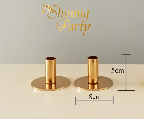 Блестящие вечерние подсвечники из золотистого металла H5cm скандинавский