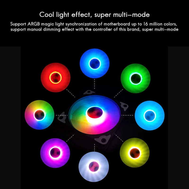 

COOLMOON P4 Chassis Fan 12cm Mute PWM Temperature Control ARGB Shenguang Synchronous CPU Radiator Fan Water Cooling Fan(5 Pcs)