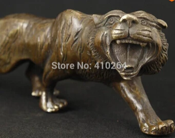 free shipping Chinese Copper Carved animal Tiger Statue |
