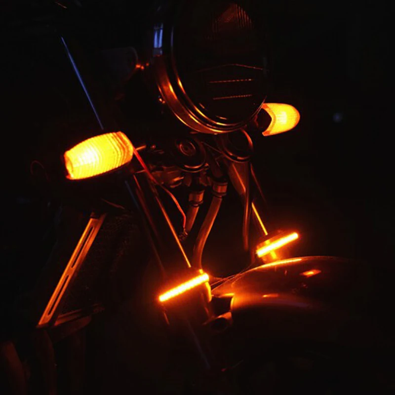 

Onever Motorcycle Turn Signal Ring Light LED Fork Turn Signal Strip Light Kit Flashing Ring Lamp Universal Attractive Durable
