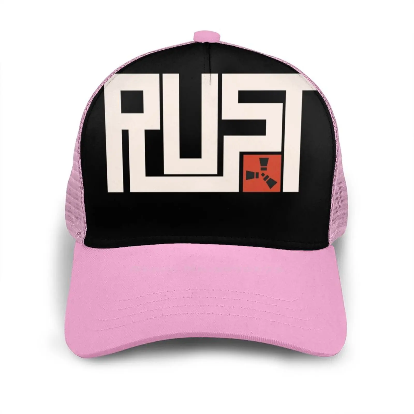 

Rust Curved Edge Mesh Baseball Cap Rust Rust Game Rust Symbol Games Typography Alpha Earaly Acces Salt Community Bears Survival