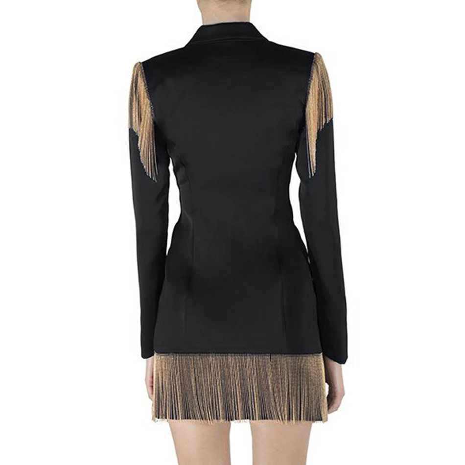 Новинка зимняя женская облегающая ветровка сексуальная черная двубортная