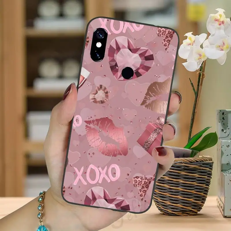 

Gold Rose Glitter Love pattern high quality Phone Case coque For Xiaomi Redmi Note 4 4x 5 6 7 8 pro S2 PLUS 6A PRO