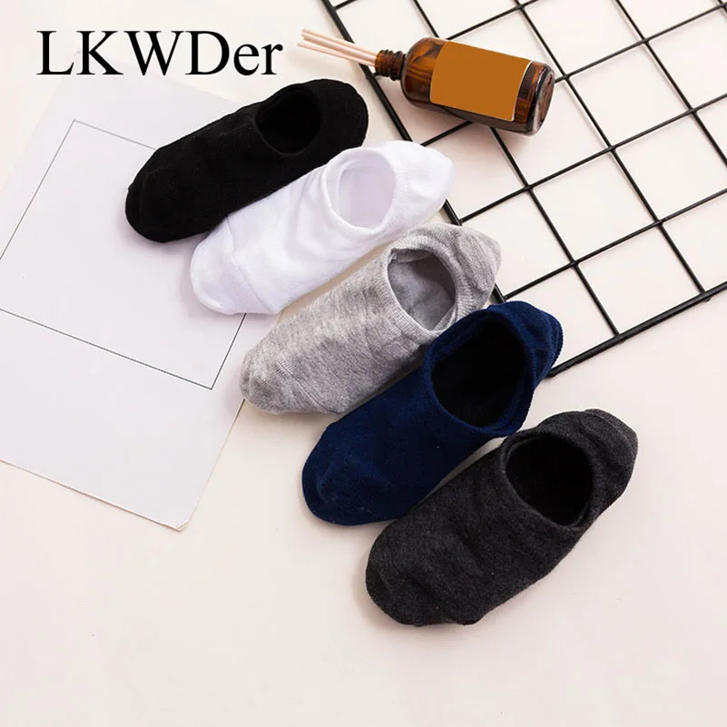 LKWDer партия из 5 пар мужские носки-башмачки Нескользящие невидимые с низким