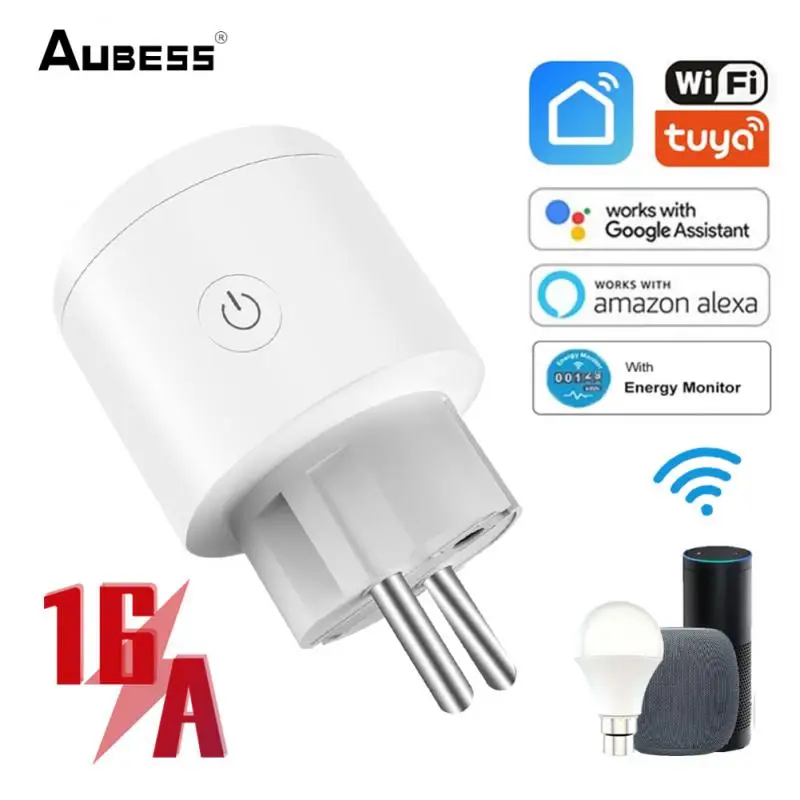 

3PCS Tuya WiFi EU Smart Plug 16A 220V Adapter Wireless Remote Voice Control Power Monitor Timer Socket for Google Home Alexa
