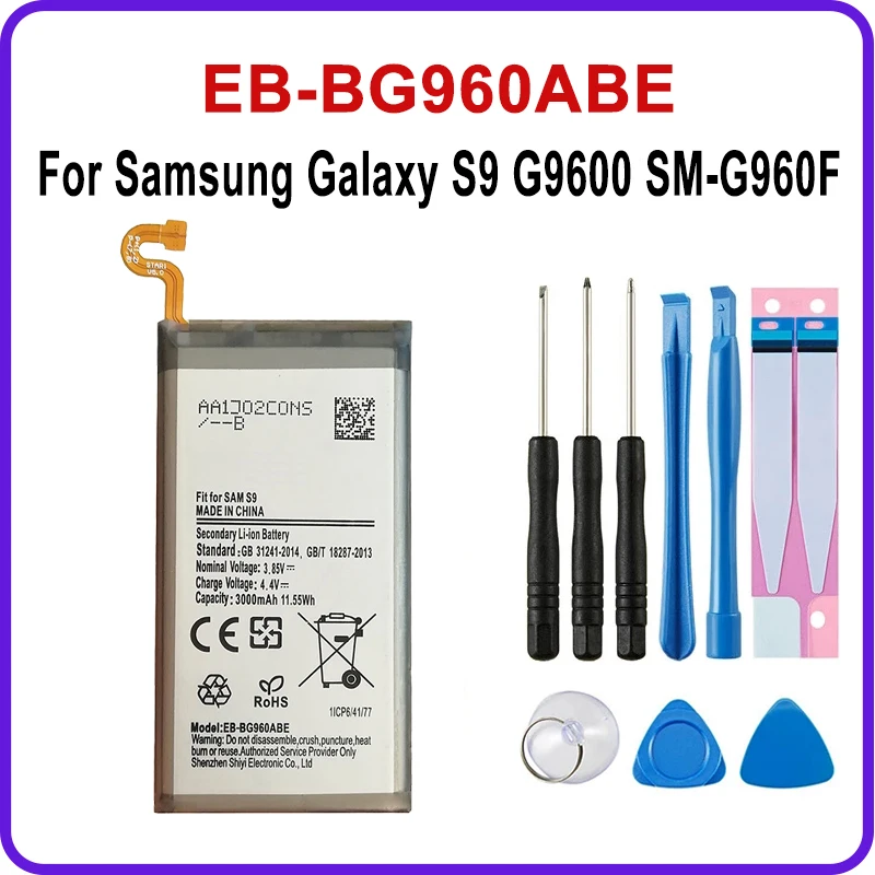 

Phone 3000mAh EB-BG960ABE Battery For Samsung Galaxy S9 G9600 SM-G960F SM-G960 G960F G960 G960U G960W Replacement Bateria