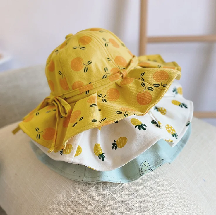 

Baby Summer Outdoor Bucket Hat Kids Children Floral Panama Cap Sun Beach Caps Lovely Lace Princess Brim Baby Girl Sun Hat