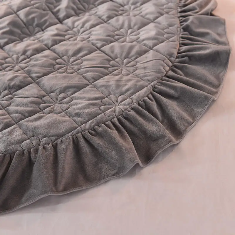 new Warming and Thickening Crystal Velvet Bedspread Fitted Sheet Pillowcases 2/3pcs Pure color Quilting Bedding