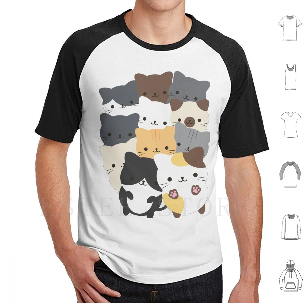 

Cats And Cats T Shirt Cotton Men DIY Print Cats Cat Kawaii Neko Kitten Kitty Kittens Kawai Cute Cats Cute Cat Paws