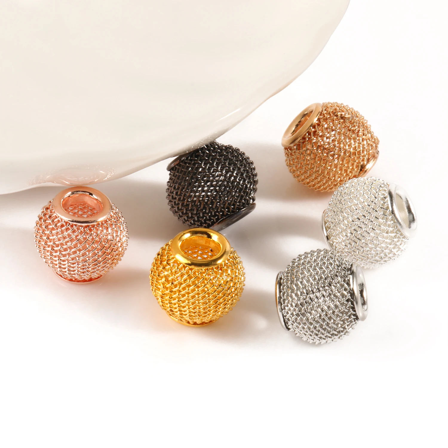 Круглый Форма сетка вставка металлические бусины для самостоятельного