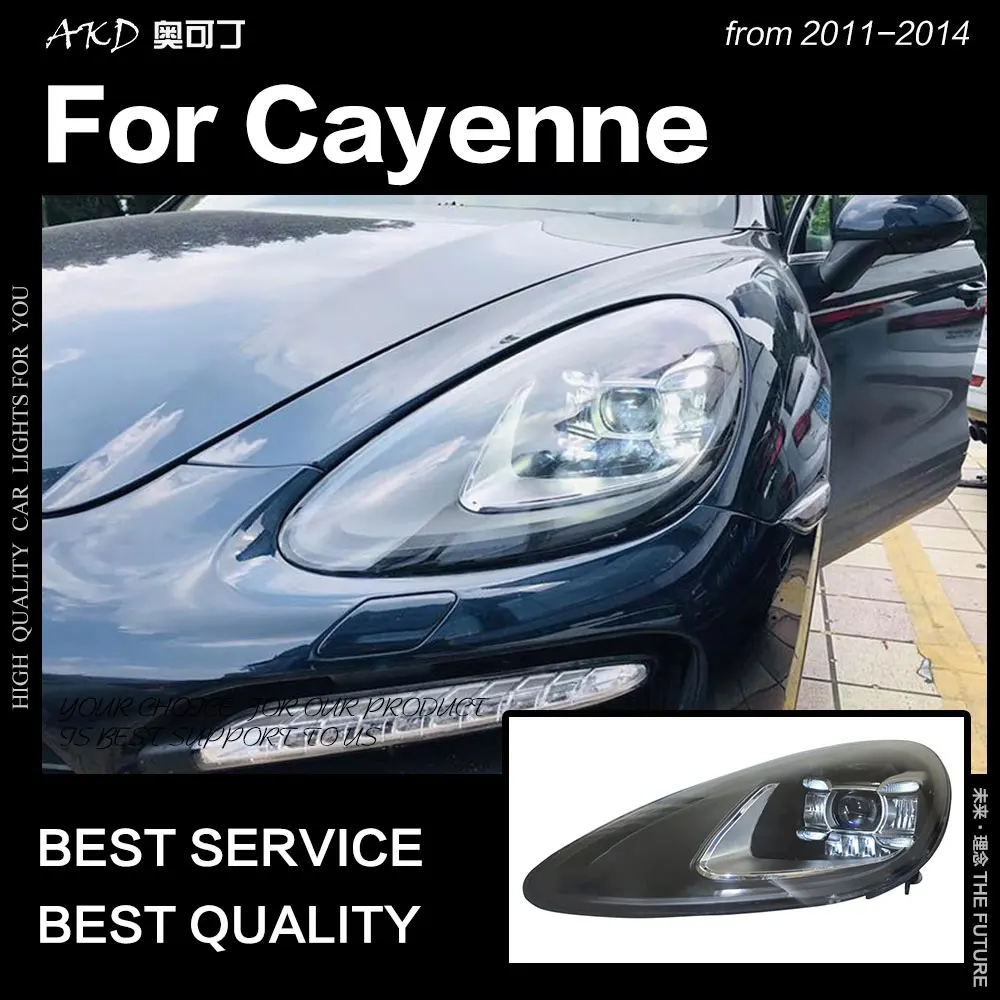AKD автомобильный Стайлинг для Cayenne фары 2011-2018 светодиодный ные 2015-2018 DRL дальний и