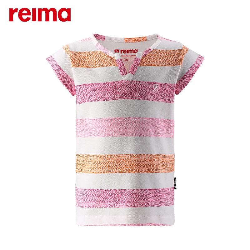 

Reima Girls T-shirt Striped Print Short Sleeve Pullovers Casual Beach Girl T Shirt Quick Dry Top 2020 Summer New Kids Clothes
