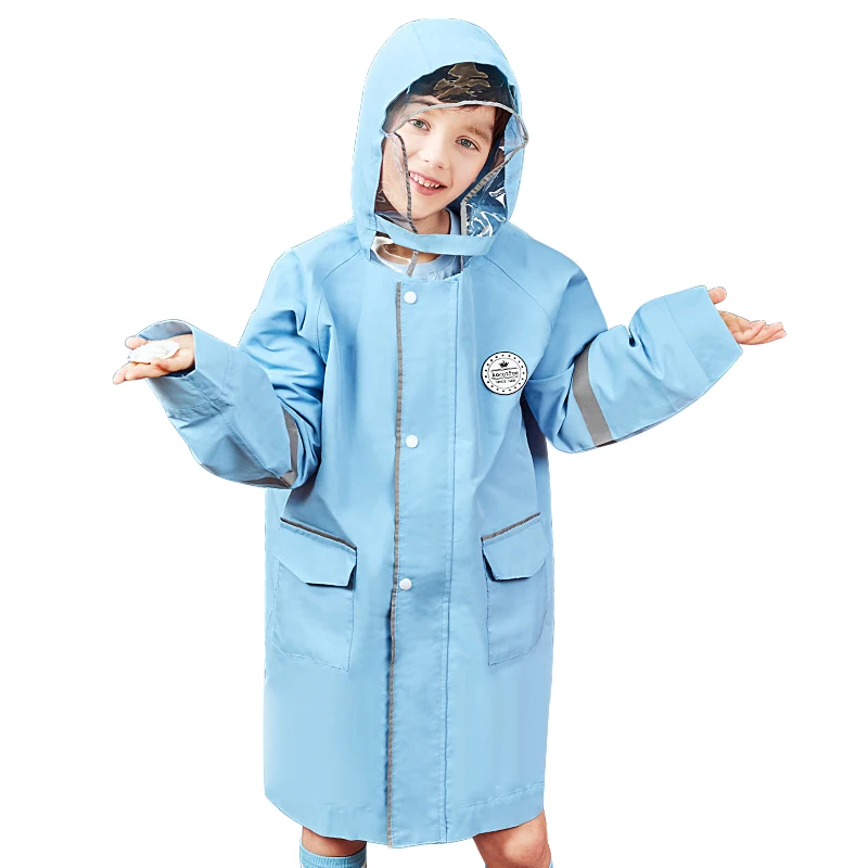 

Children Raincoat kids Boys Girls Waterproof Hooded One-Piece Baby Rainwear Summer Sunscreen Children's Windbreak