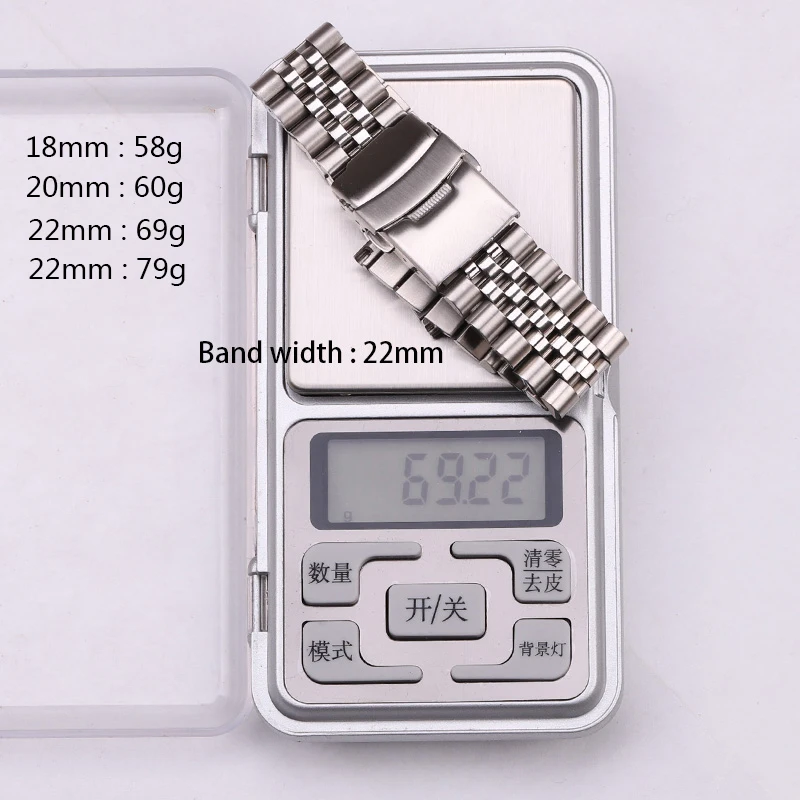 Stainless Steel Watch Strap Bracelet 18mm 20mm 22mm 24mm Women Men Silver Solid Metal Watchband Accessories