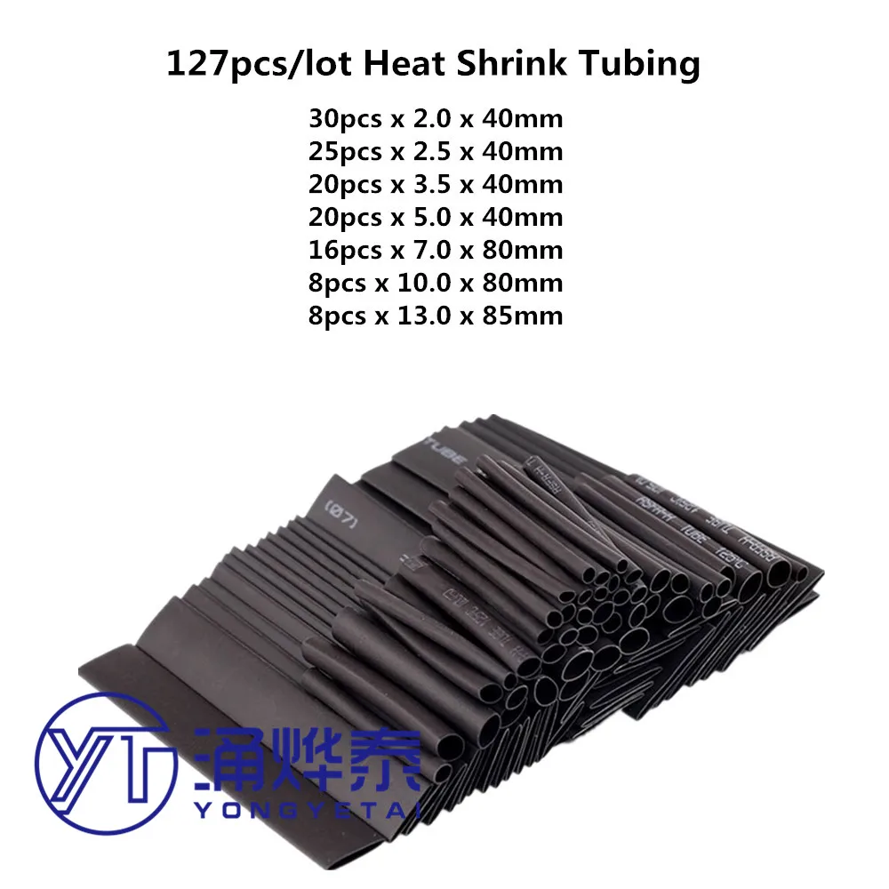 Комплект полиолефиновых термоусадочных трубок в ассортименте YYT 140 шт./328 шт./127 шт.