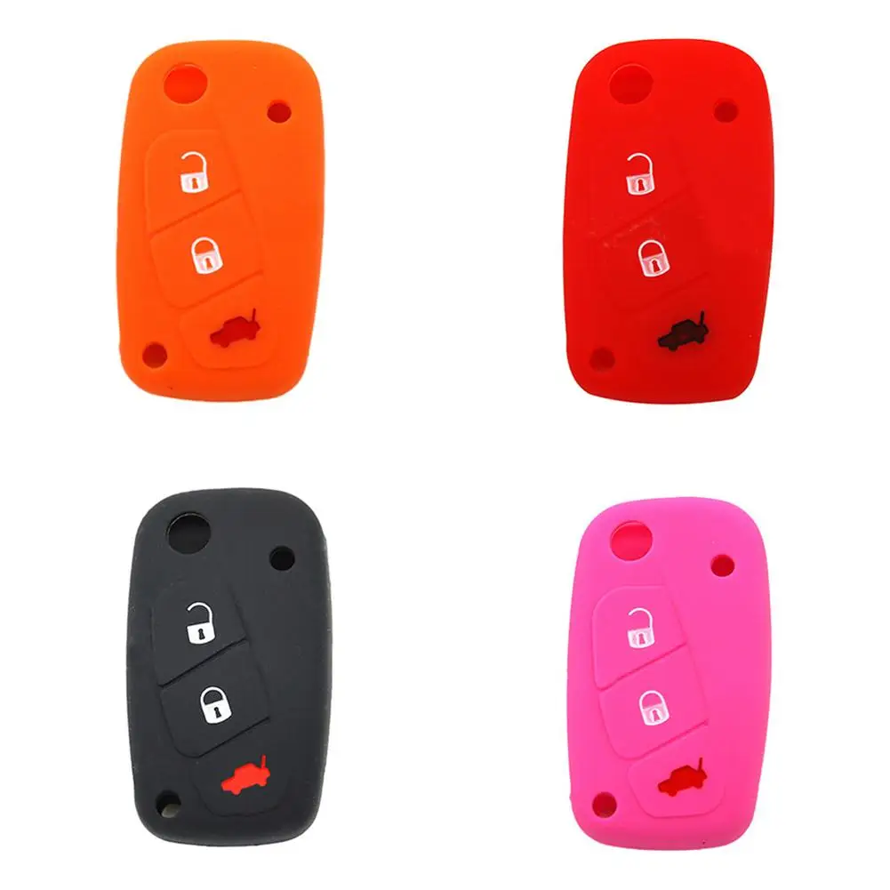Складной силиконовый защитный чехол с 3 кнопками для автомобильного ключа FIAT Panda