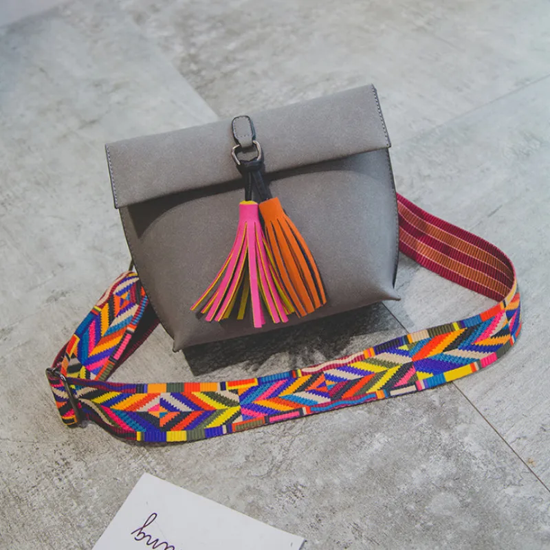 

New Style Small Bag, Crossbody Shoulder Retro Square Wild Color Wide Strap Female Bag