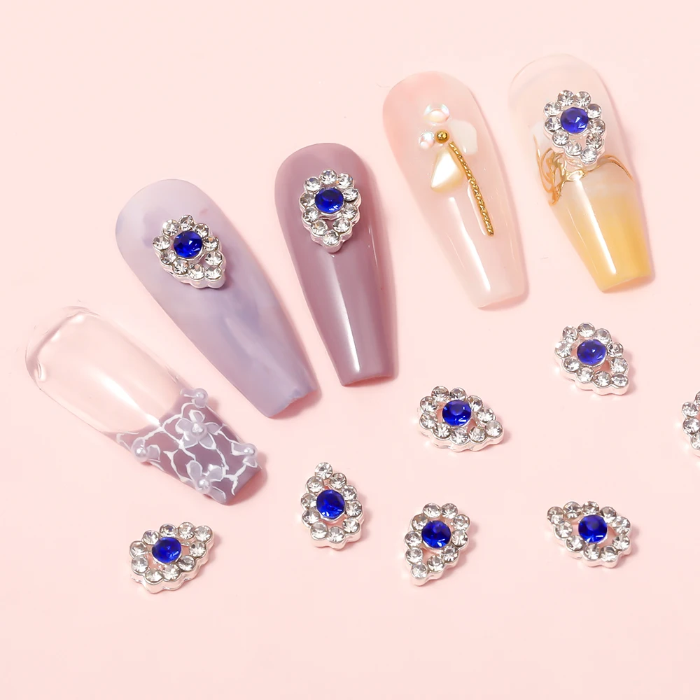 

10pcs Pieces Rhinestone Glittering Zircon Alloy Drop-shaped Luxury Gemstone 3D Nails Art DIY Art Creative Decoration Accessories