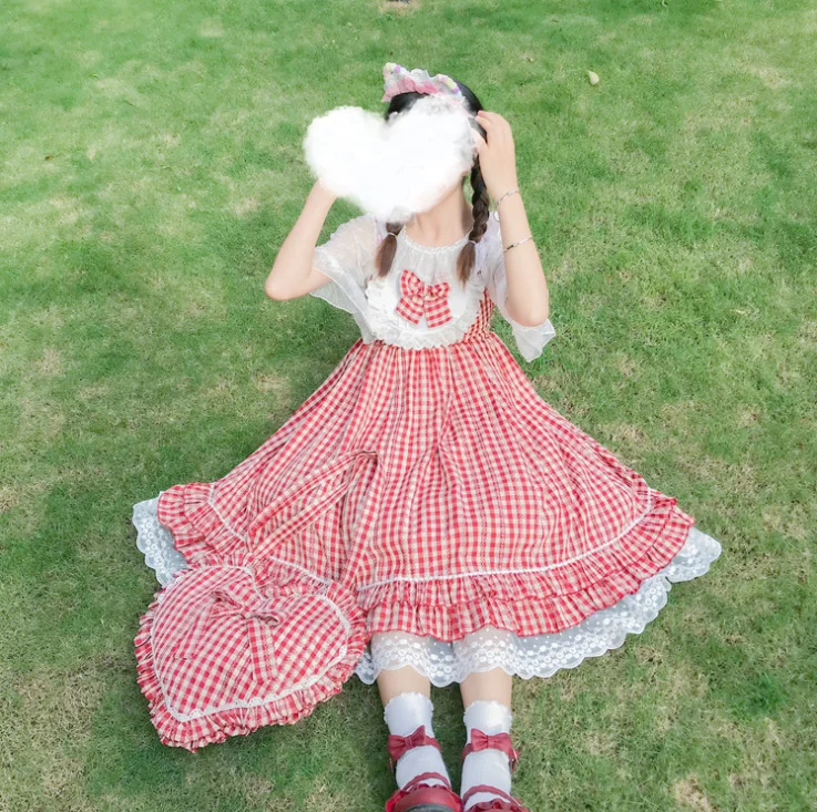 

Mothybot Sweet Lolita Dress Daily Little Fresh Girl JSK Suspender Garden Party Dress