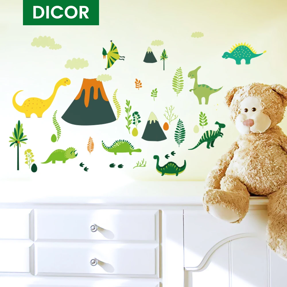 Оригинальные наклейки на стену с изображением динозавра Юрского периода для