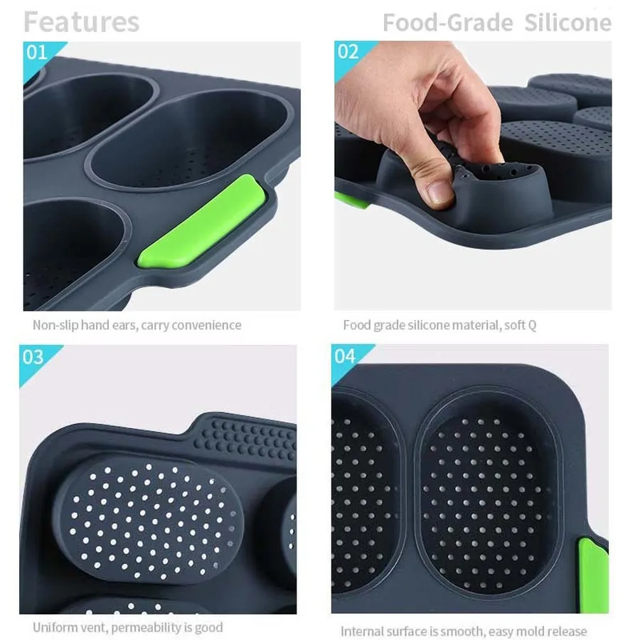 8/12 отверстие антипригарное DIY французский силиконовый хлеб форма для выпечки