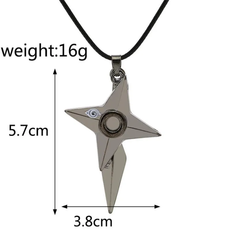 NARUTO Anime Cosplay Shuriken Ninja Dart Necklace Pendant Fashion Accessories Keychain Leather Rope Boy Girl Gift Hot |