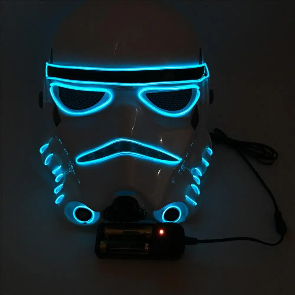 Glowing Masker Purge Led Mask Halloween Party Masque Masquerade Masks Neon Light Glow In The Dark Mascara Horror | Дом и сад