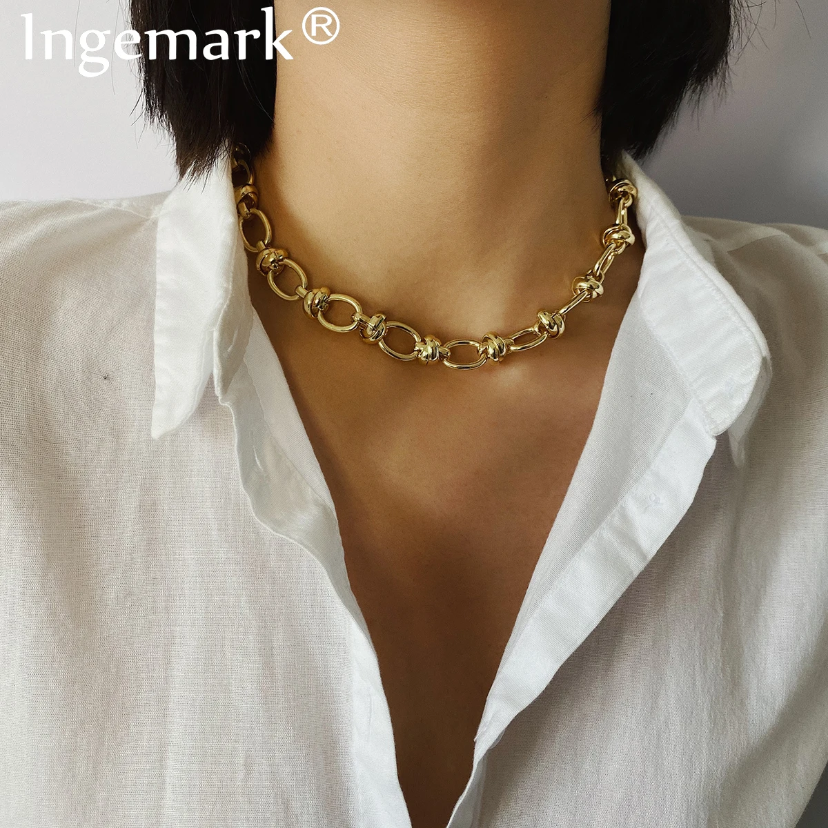 Массивное ожерелье из кубинской панцирной цепи для мужчин и женщин цепь с