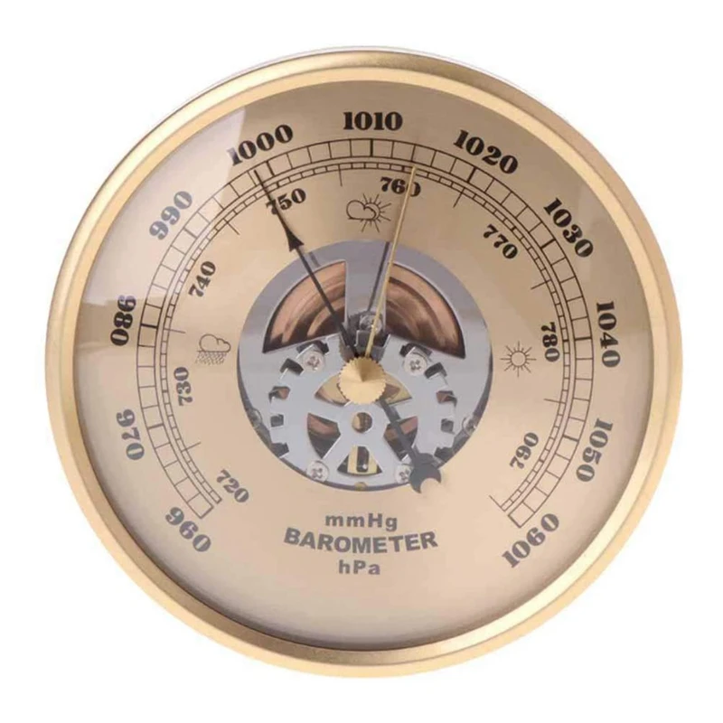 

New Wall Mounted Barometer Perspective Round Dial Air Weather Station mmHg/HPa 108mm