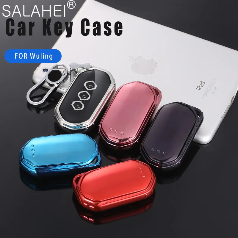 

New Soft TPU Car Remote Key Case Cover Shell Full Case For Wuling Capgemini 2020 Auto Interior Key Protection Accessorie Styling