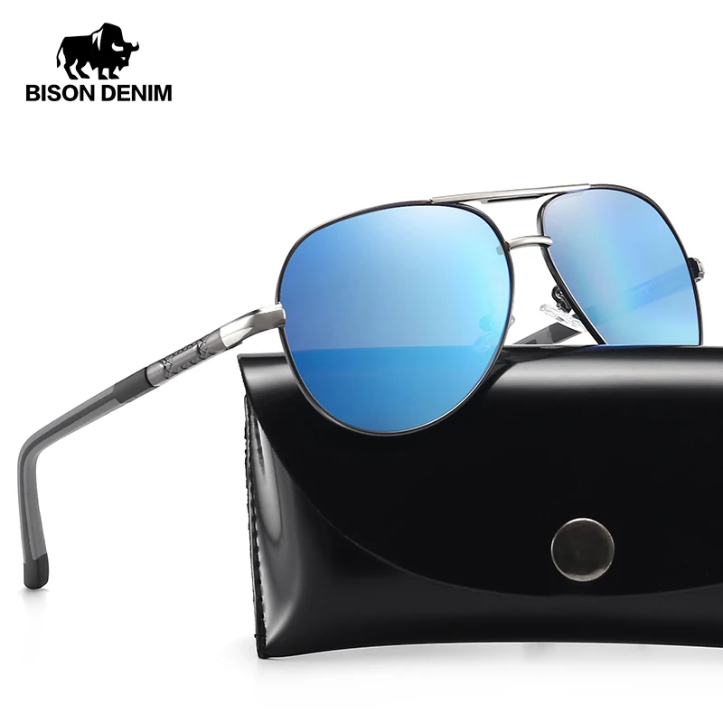 Солнцезащитные очки BISON DENIM винтажные алюминиевые брендовые Классические