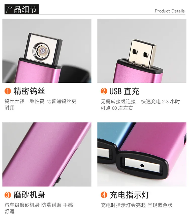 Оригинальность Windbreak Электроника usb зарядка Зажигалка двухсторонний точечный детектор дыма
