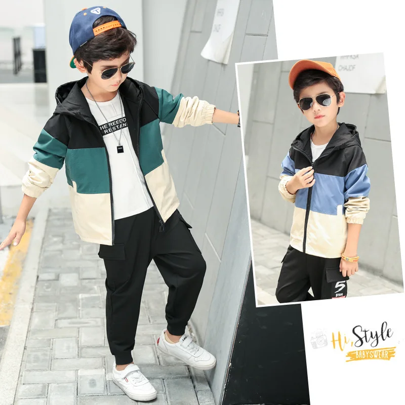 Одежда для мальчиков Новинка Детский костюм с длинным рукавом подходящие цвета