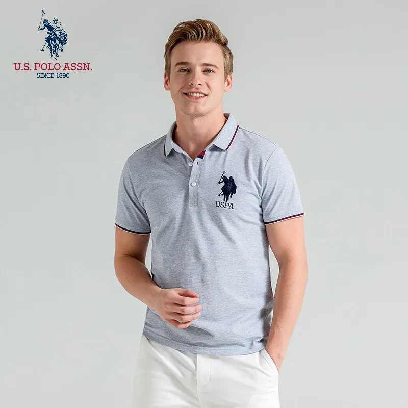 Мужская летняя рубашка-поло с вышитым логотипом | одежда
