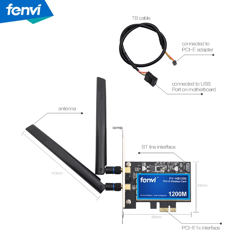 1200 Мбит/с для Broadcom BCM94360CS2 Настольный PCIWireless адаптер WLAN Wi Fi карта с BT4.0 2 4G/5 ГГц